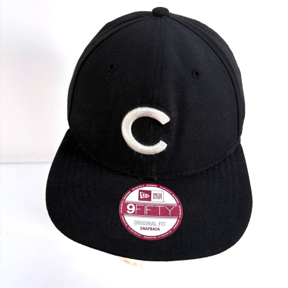 New Era 9FIFTY Snapback Hat Black Chicago Cubs MLB Original Fit Baseball Cap